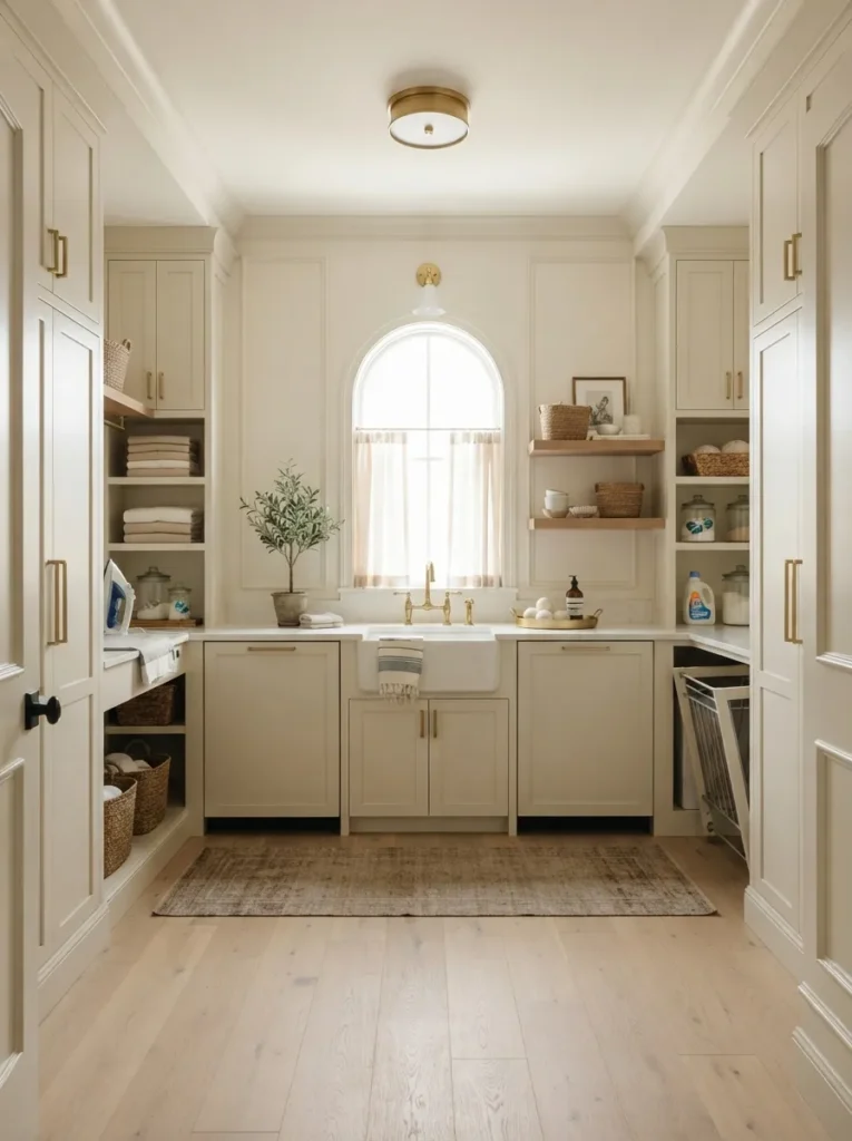 floor to ceiling cabinetry luxury laundry room idea modern
