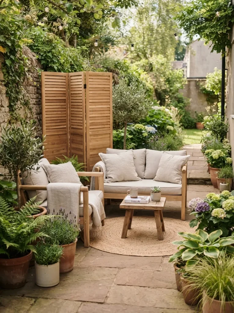 foldable privacy screen small patio decor idea modern