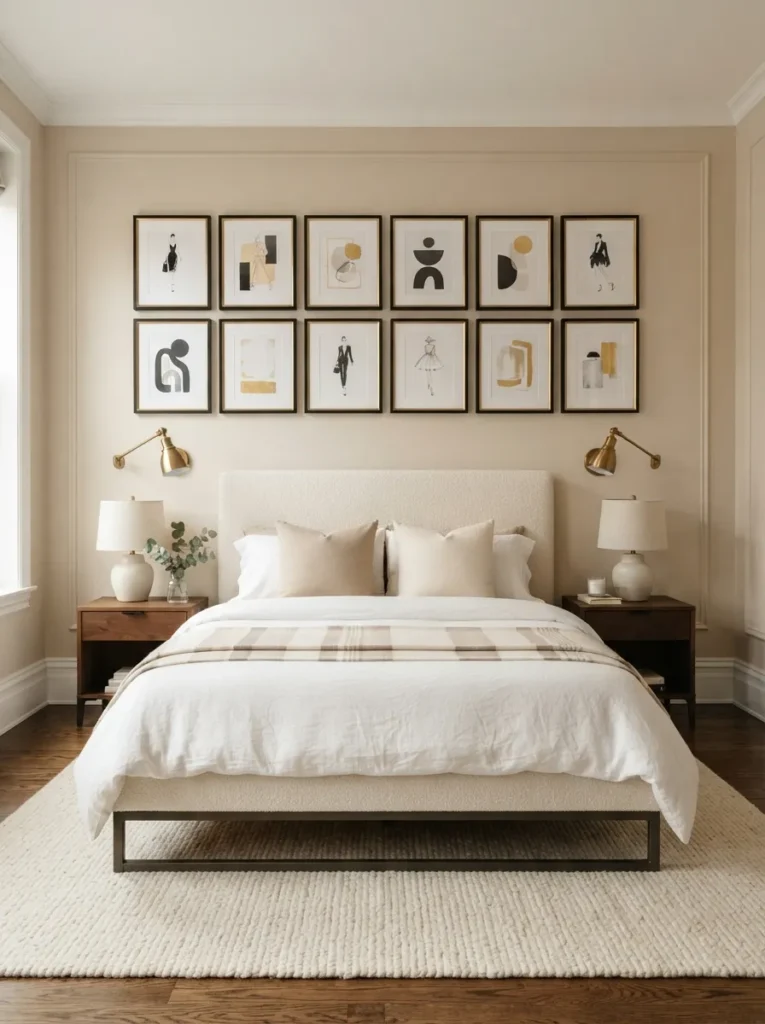 gallery wall display baddie bedroom idea 2026