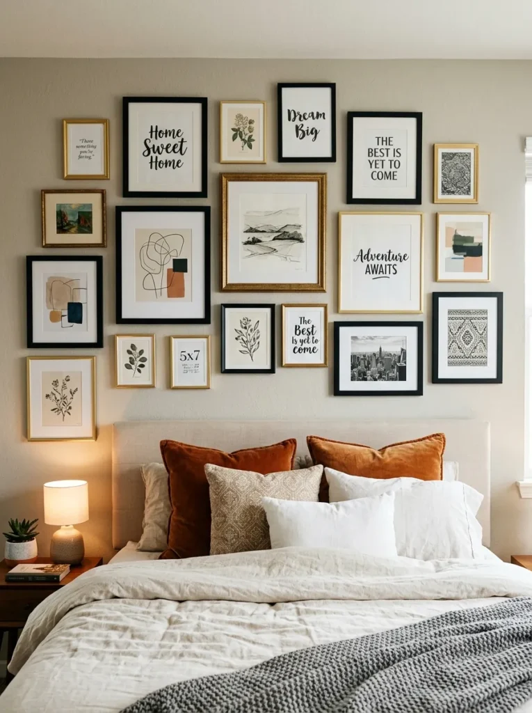 gallery wall frames teen girl bedroom idea modern