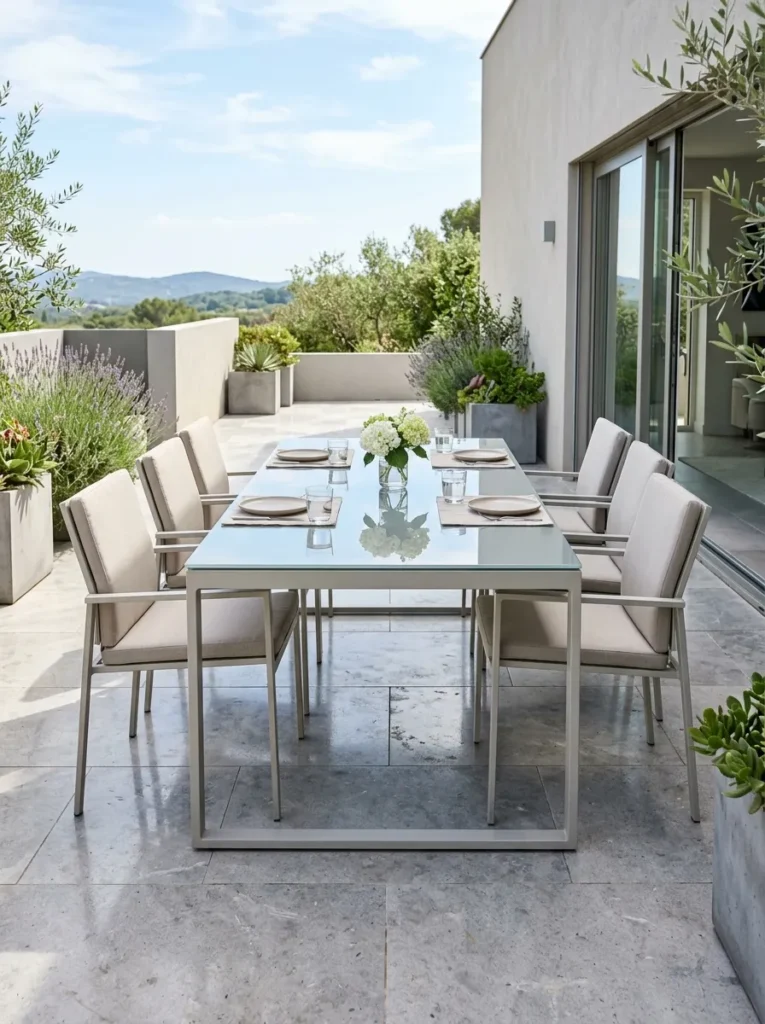 glass top table set outdoor furniture idea 2026