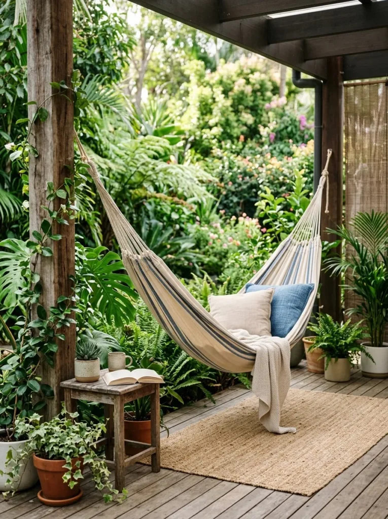 hammock relaxation spot outdoor furniture idea patio