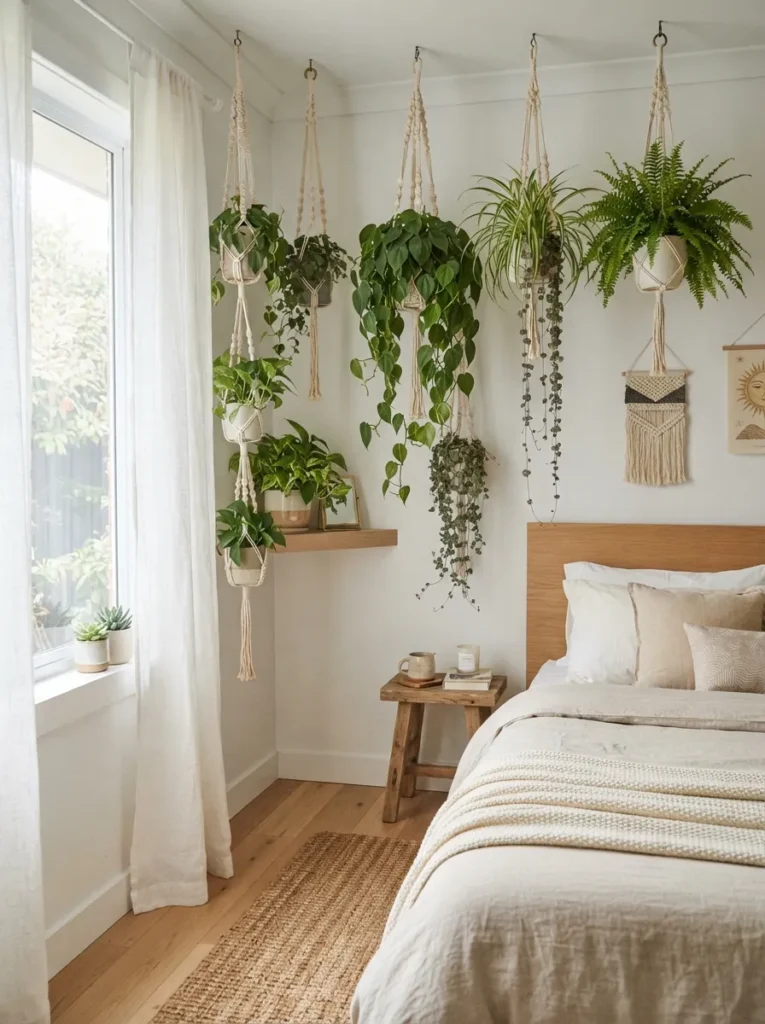 hanging plant corners boho teen bedroom idea modern