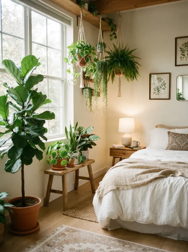 indoor plant corners apartment bedroom decor idea modern