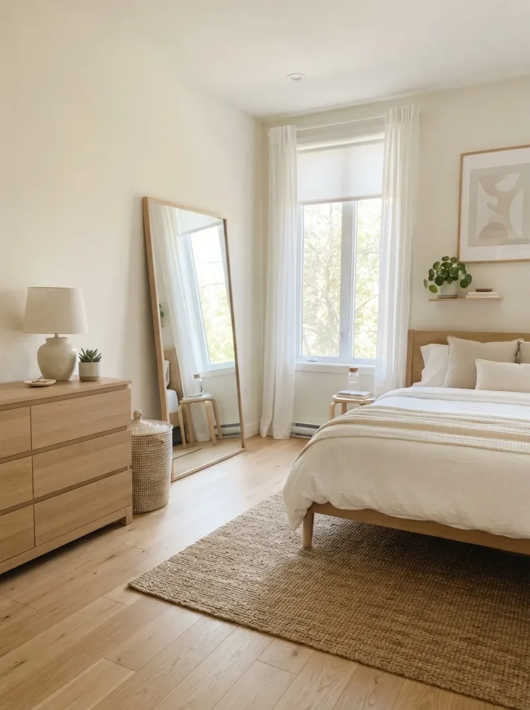 large mirror placement apartment bedroom decor idea 2026