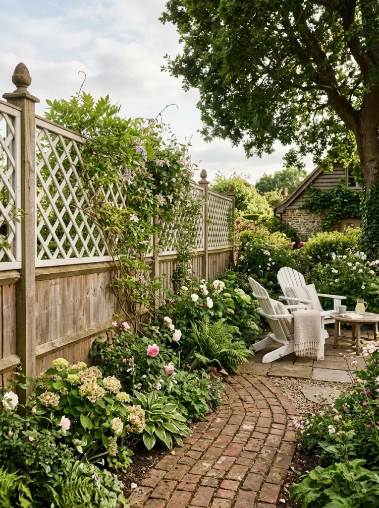 lattice top fence privacy fence idea backyard 2026