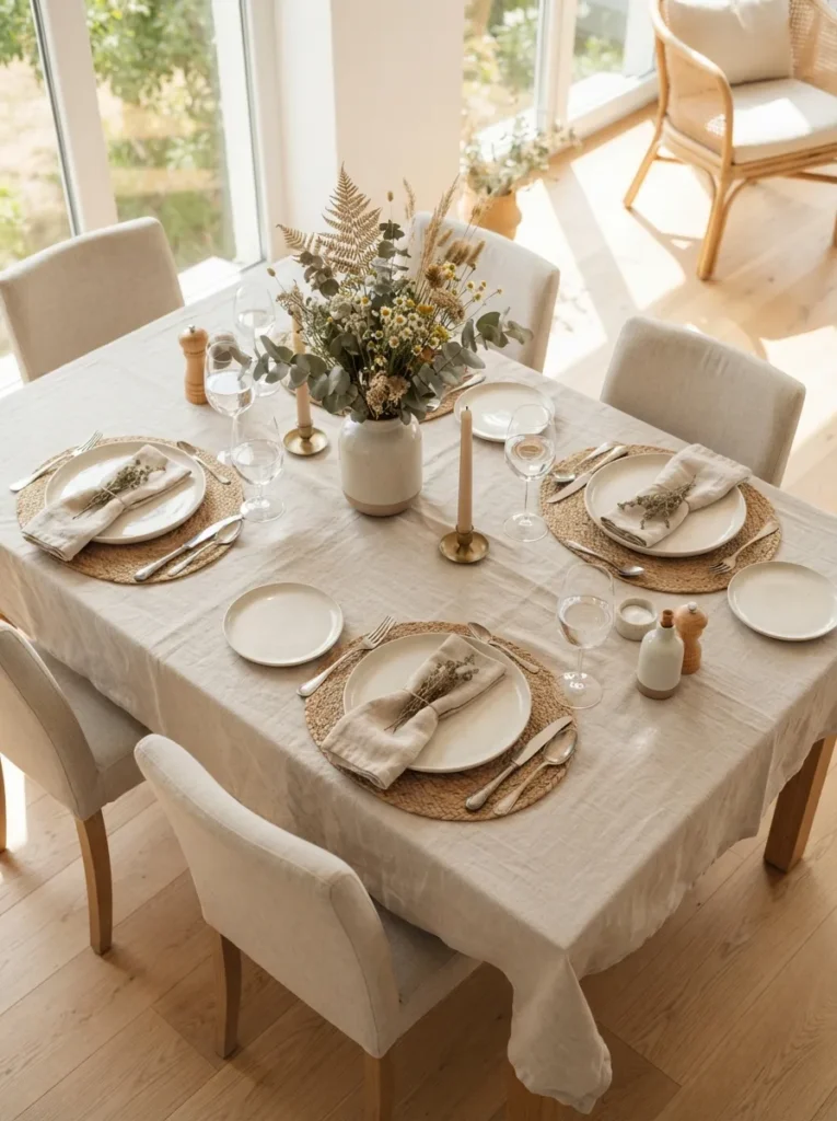 linen table settings summer home decor idea modern