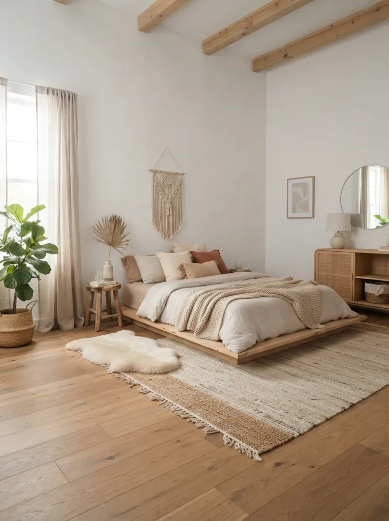 low floor bed setup boho teen bedroom idea modern