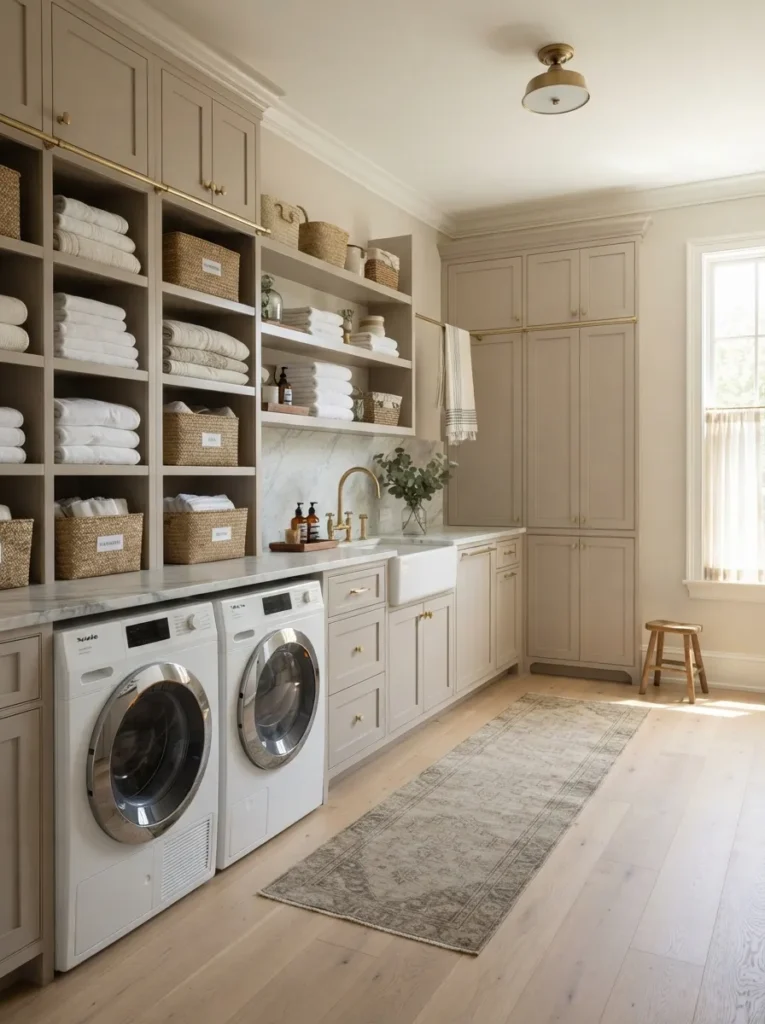 luxury linen storage luxury laundry room idea 2026