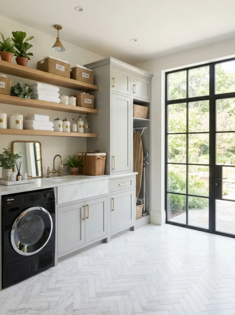 marble countertops luxury laundry room idea 2026