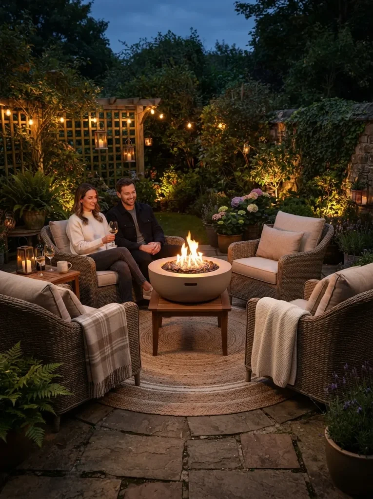 mini fire pit setup small patio decor idea 2026