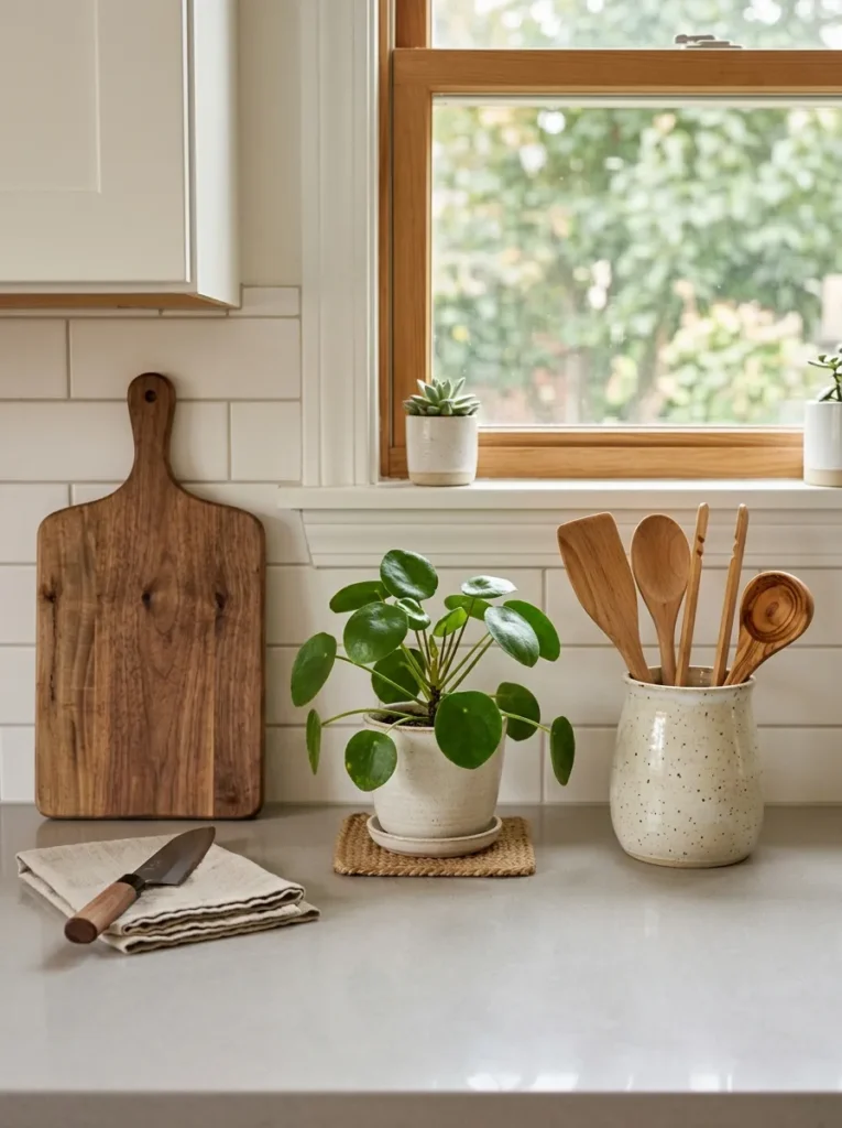 minimal counter styling small kitchen idea modern