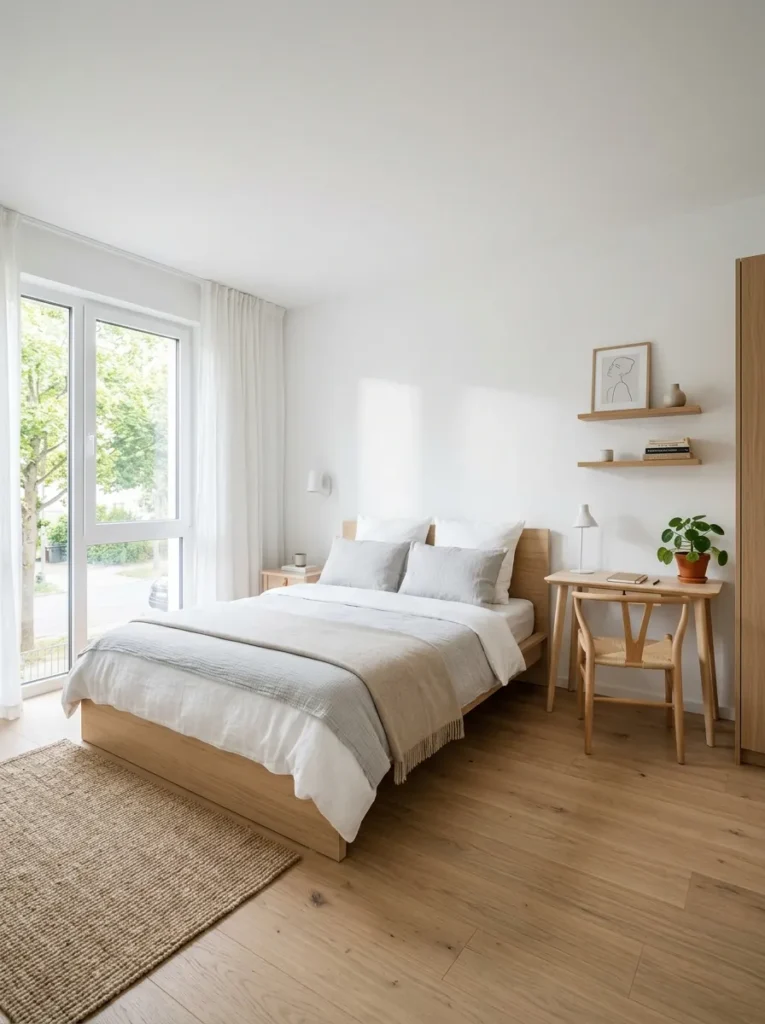 minimal white room teen girl bedroom idea modern