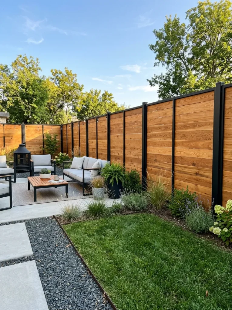 mixed material fence privacy fence idea 2026