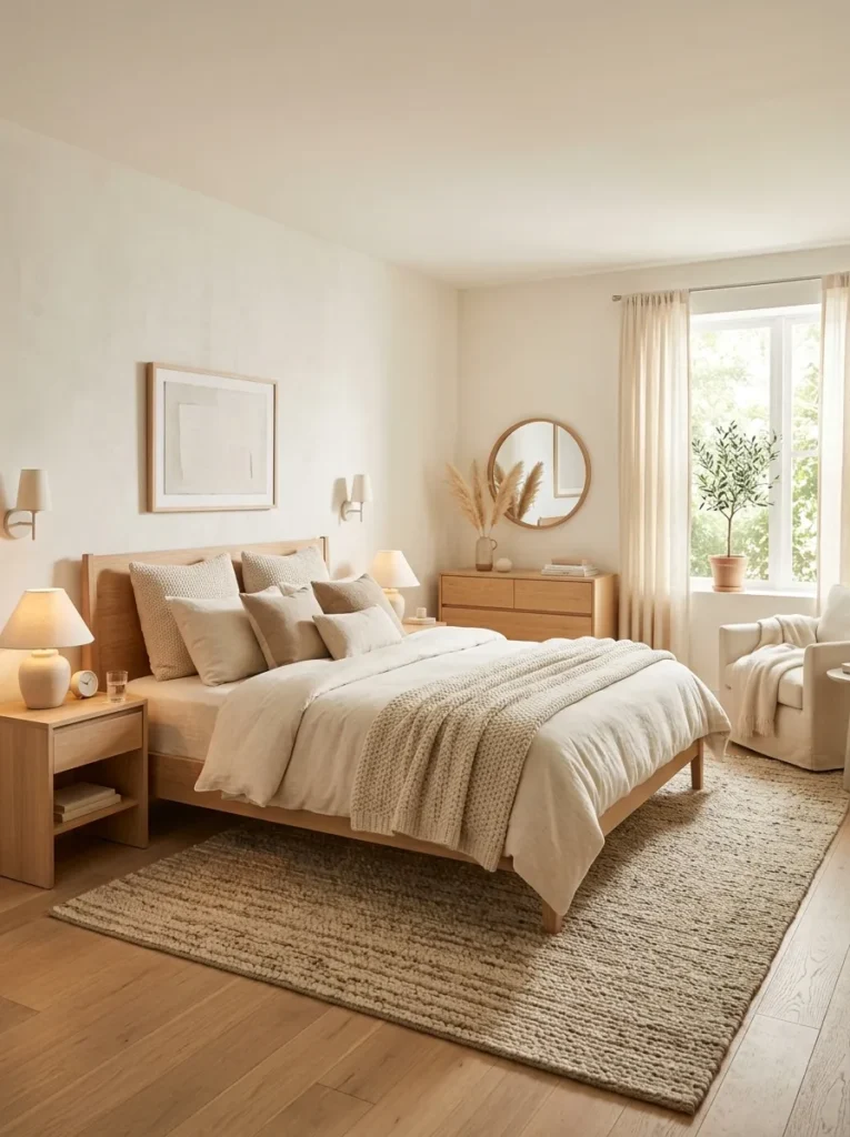 neutral beige tones teen girl bedroom idea 2026