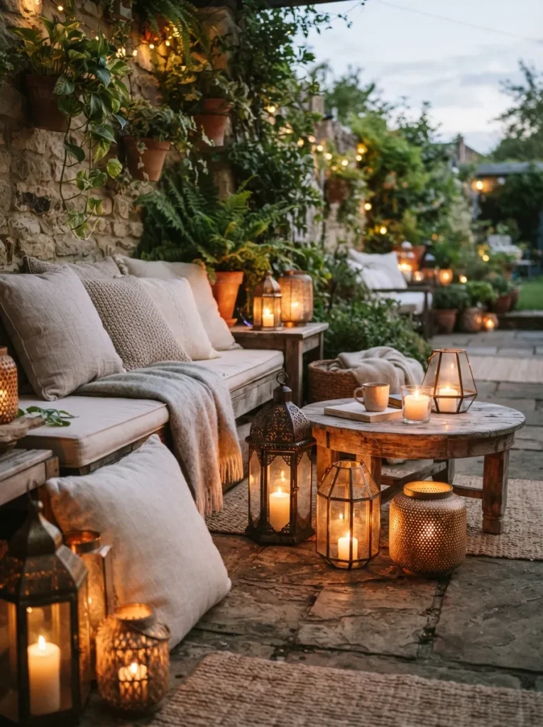 outdoor lantern corners summer patio decor idea 2026
