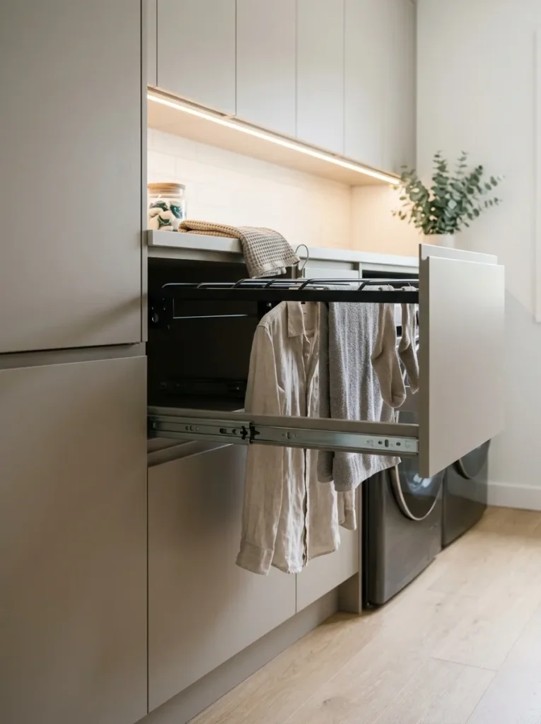 pull out drying rack laundry room design idea modern