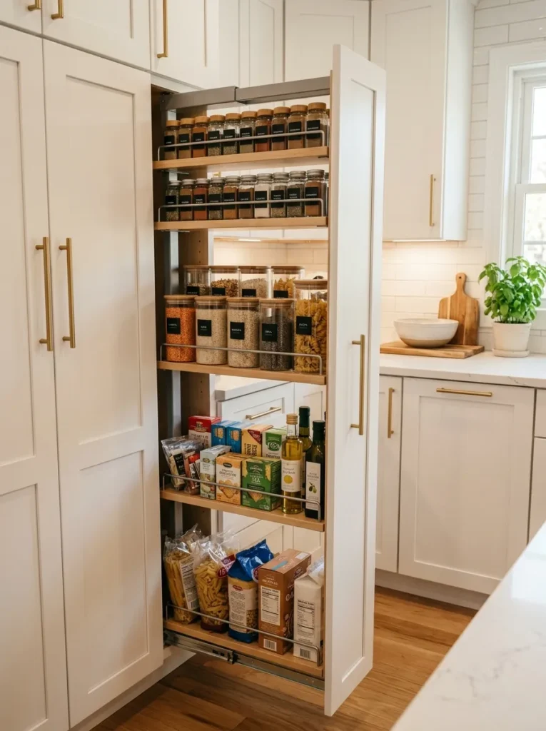 pull out pantry drawers small kitchen idea modern
