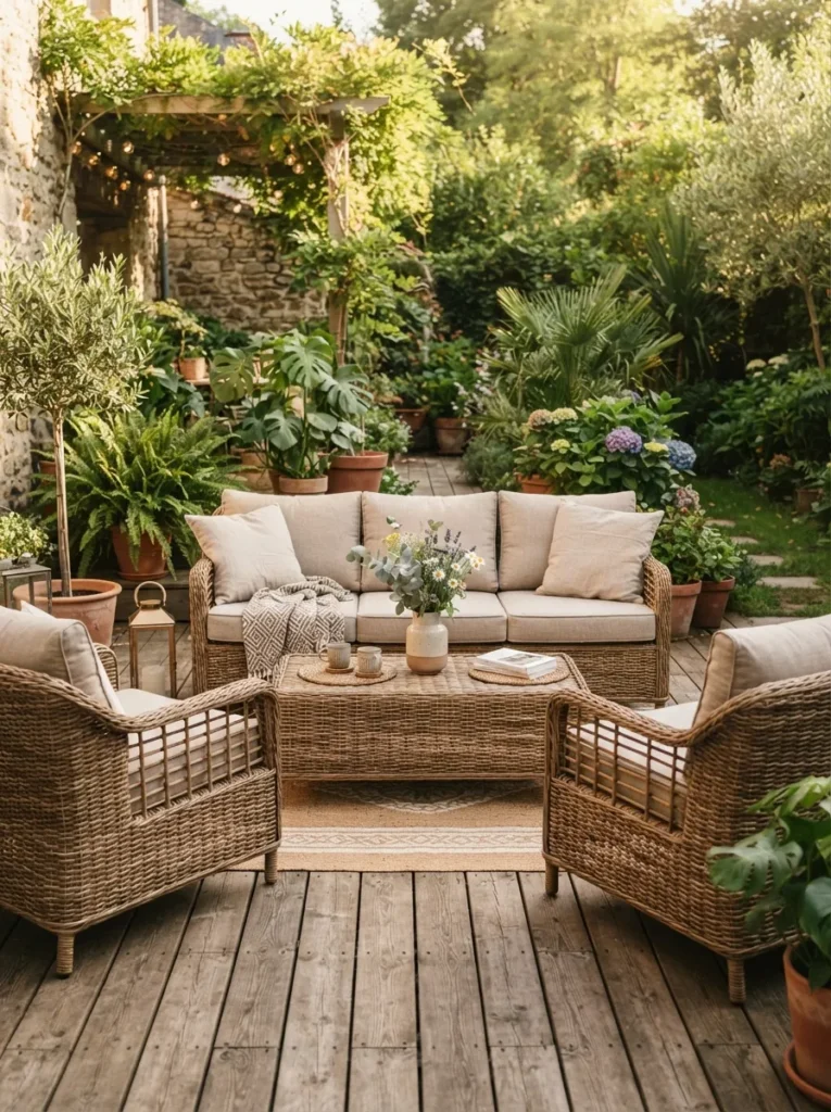 rattan furniture set summer patio decor idea 2026