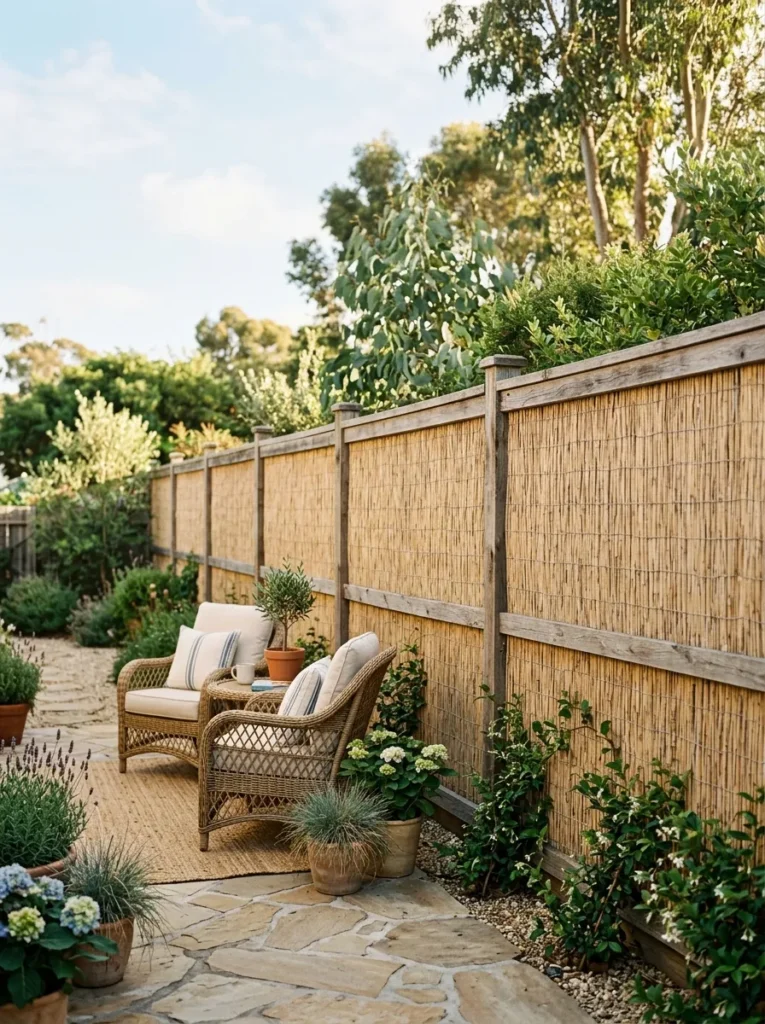 reed roll fencing privacy fence idea backyard 2026