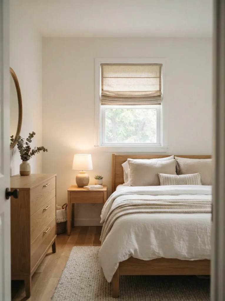 roman shade style bedroom window idea modern