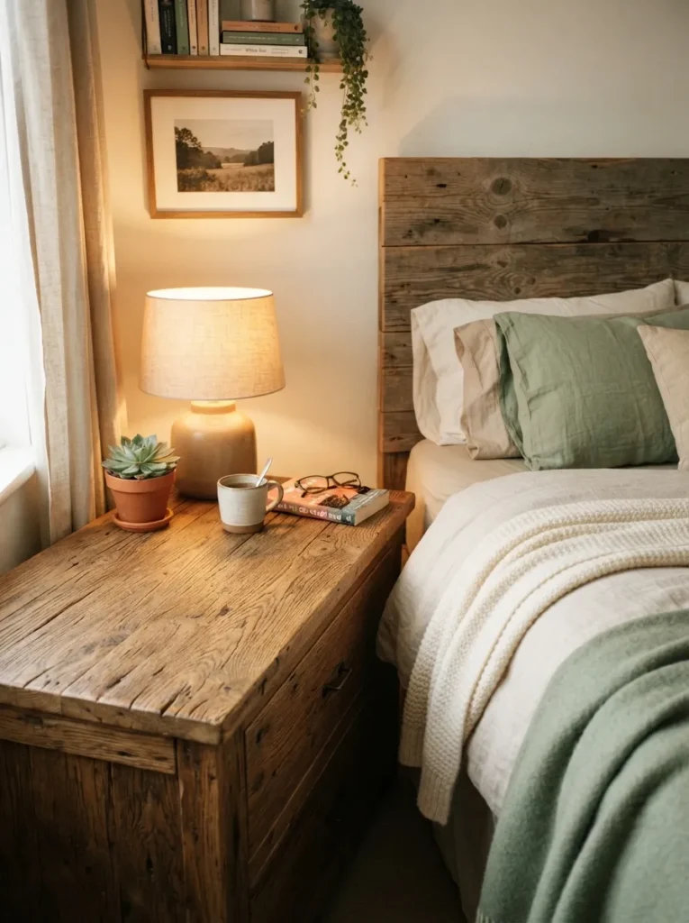 rustic nightstands forest bedroom idea modern 2026
