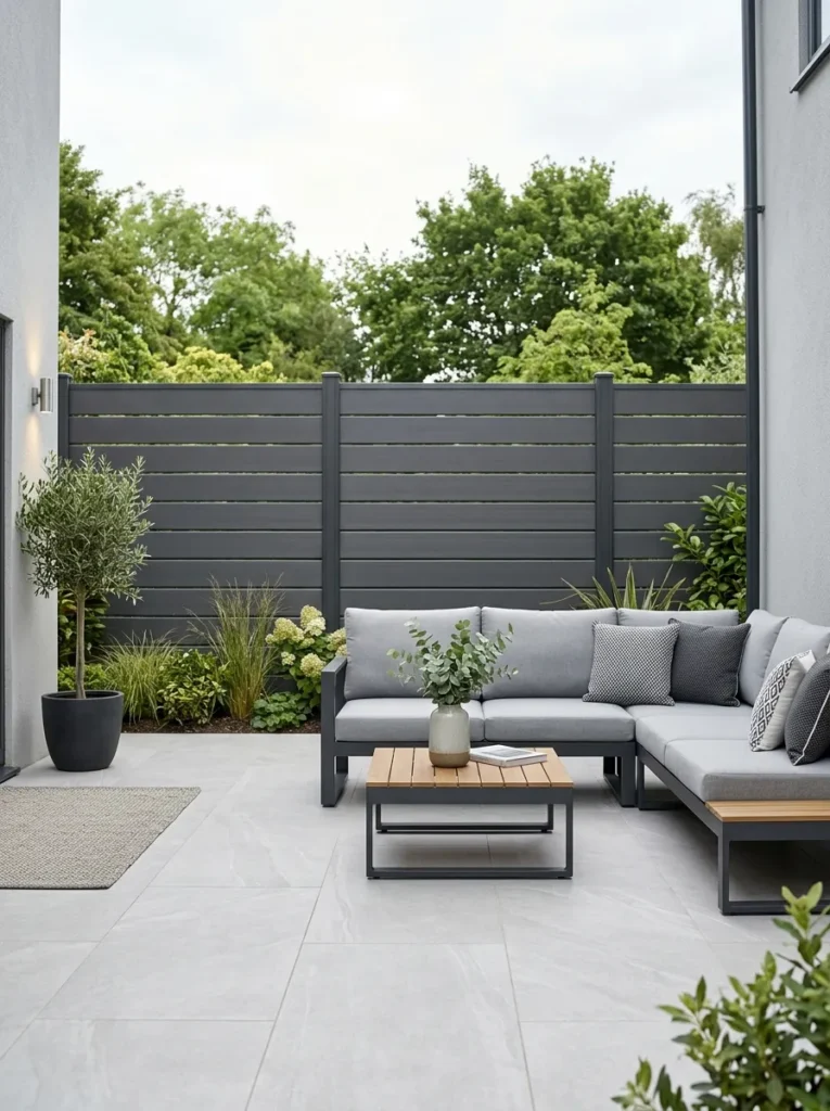 slatted composite panels privacy fence idea modern