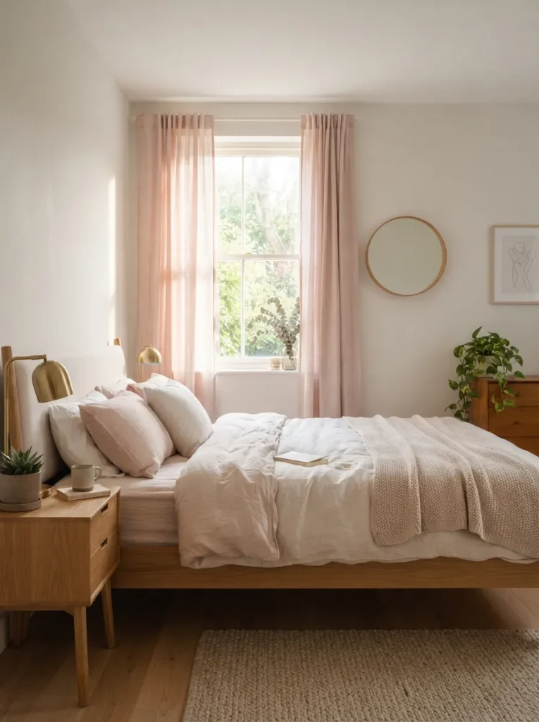 soft pastel curtains bedroom window idea modern