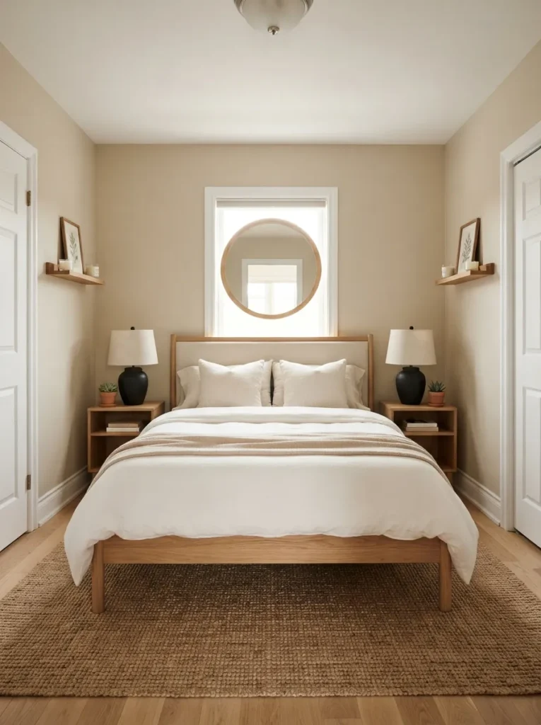 symmetrical layout design small bedroom idea 2026