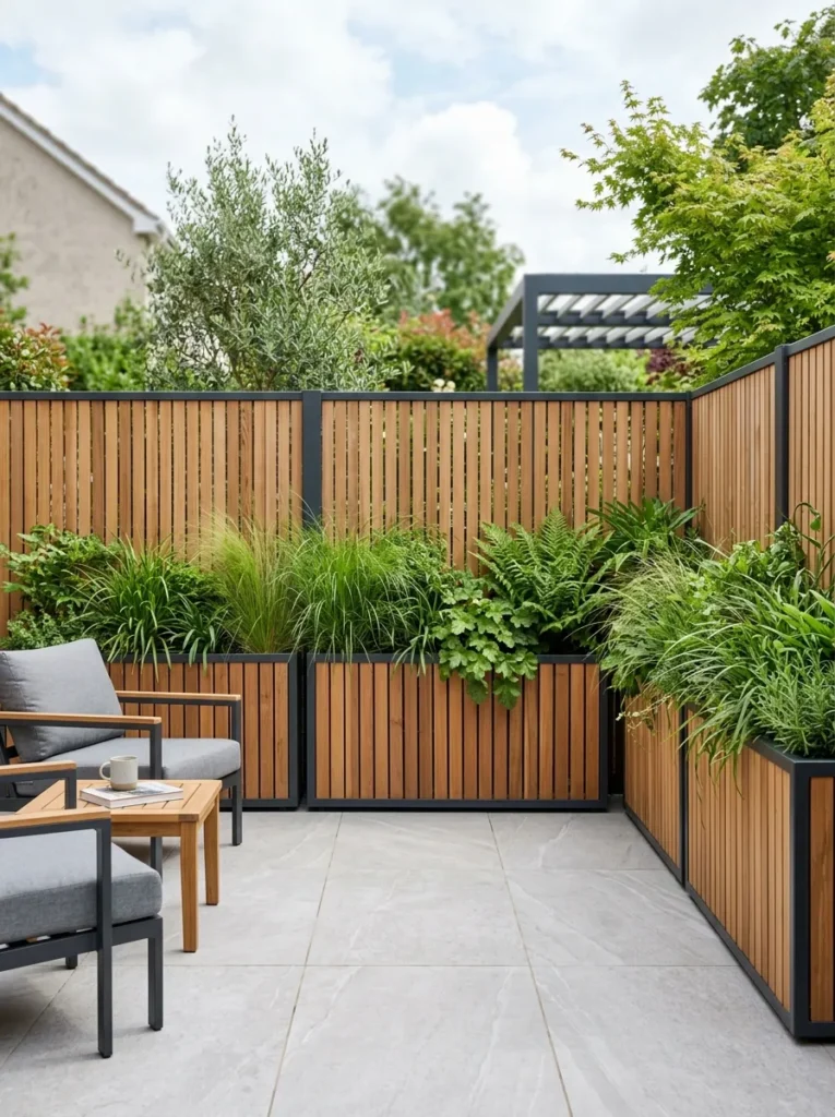 tall planter fence privacy fence idea backyard 2026