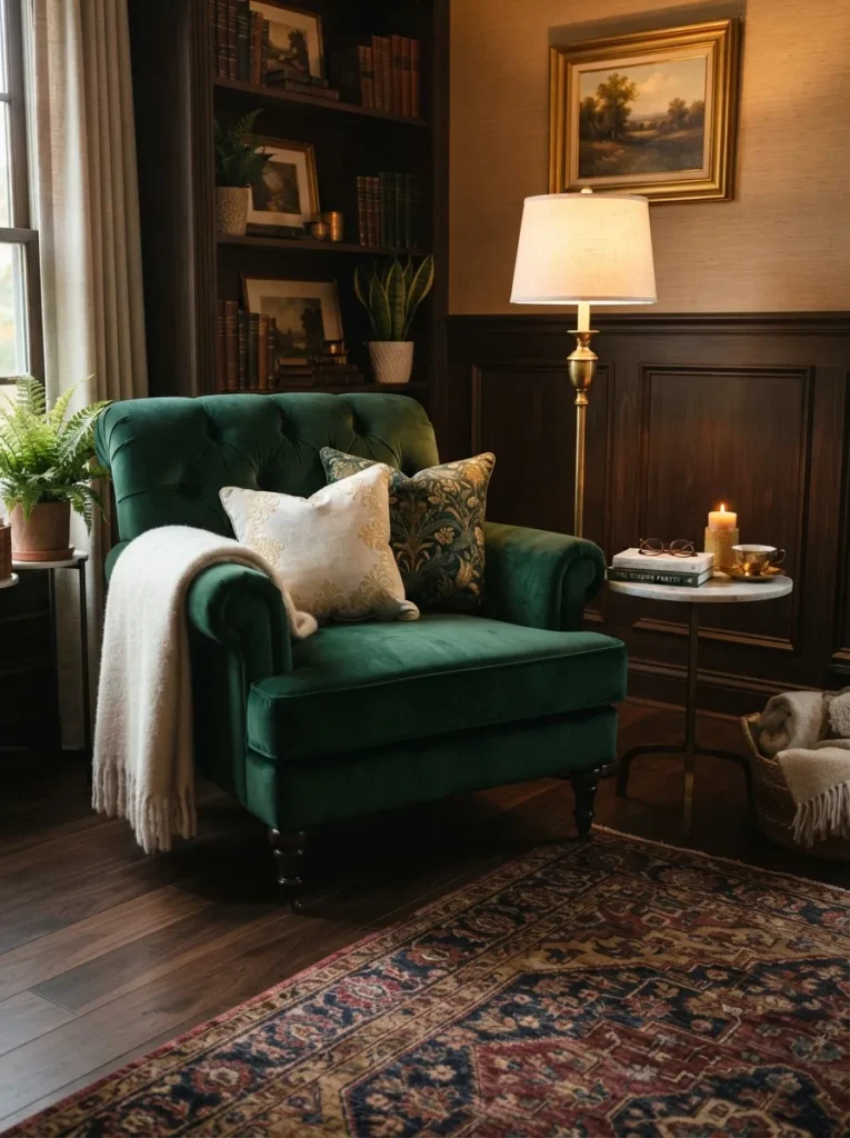 velvet reading chair cozy reading chair idea modern