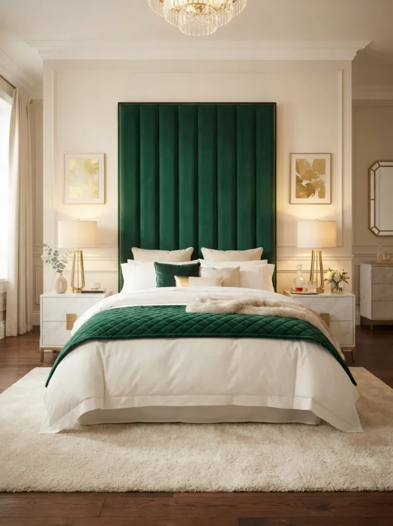 velvet statement headboard baddie bedroom idea 2026