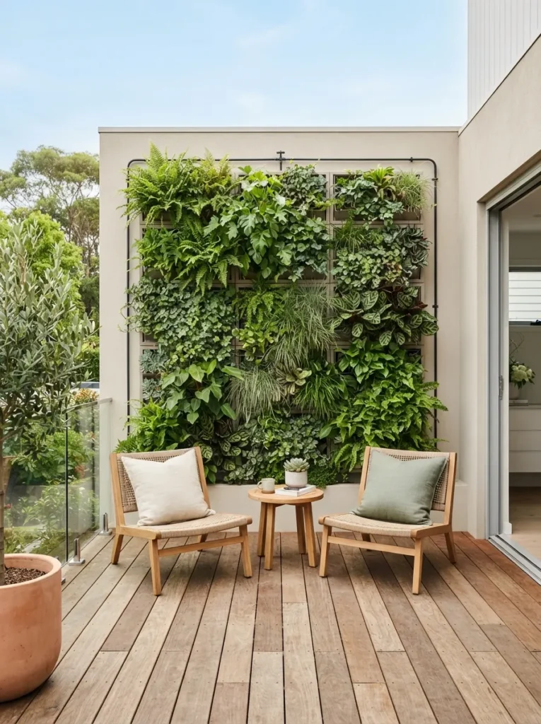 vertical garden wall summer patio decor idea modern