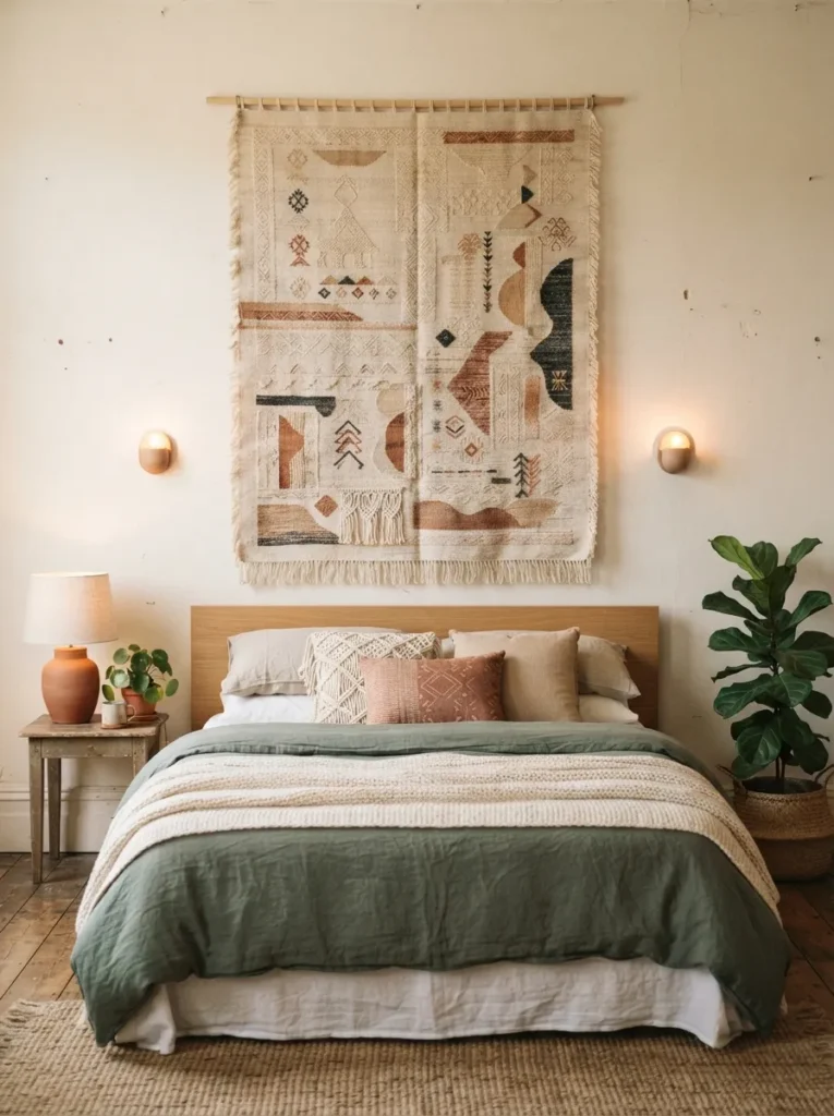 wall tapestry focus boho teen bedroom idea 2026