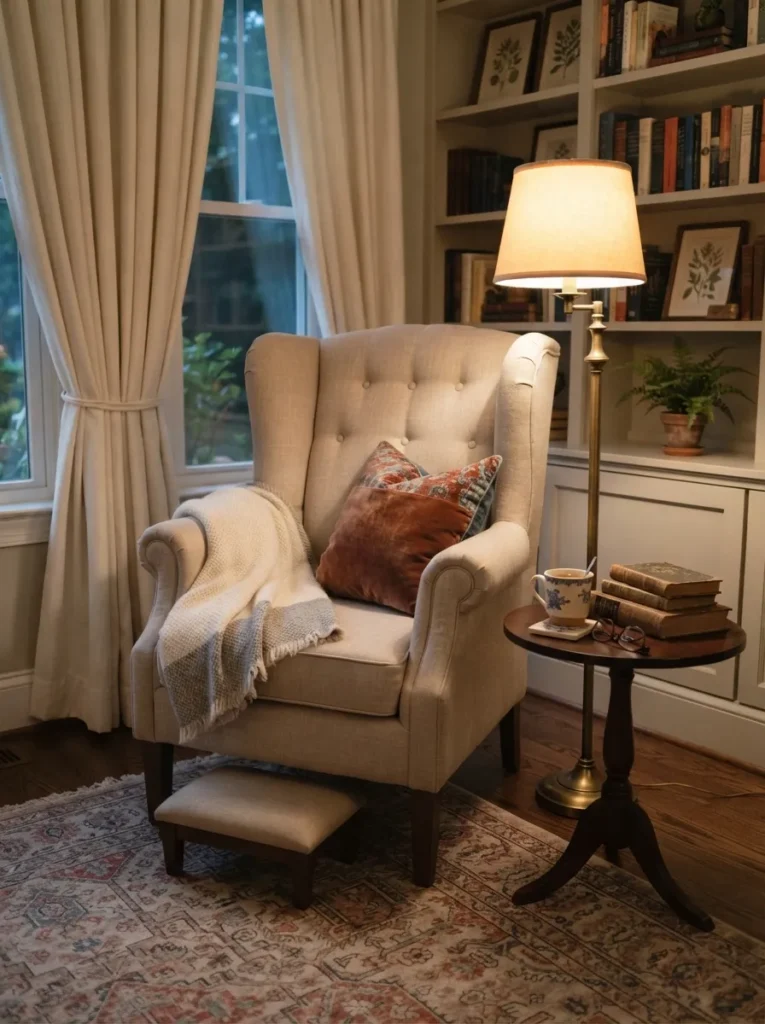wingback reading chair cozy reading chair idea 2026