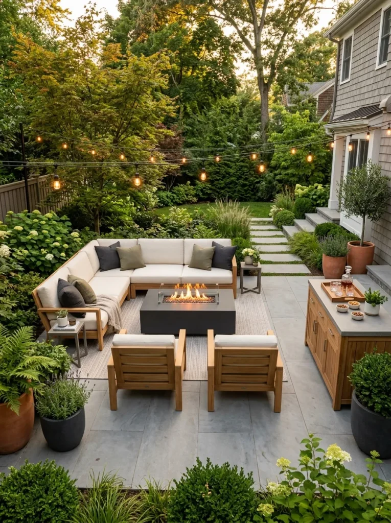 backyard fire pit lounge ideas for entertaining 2026