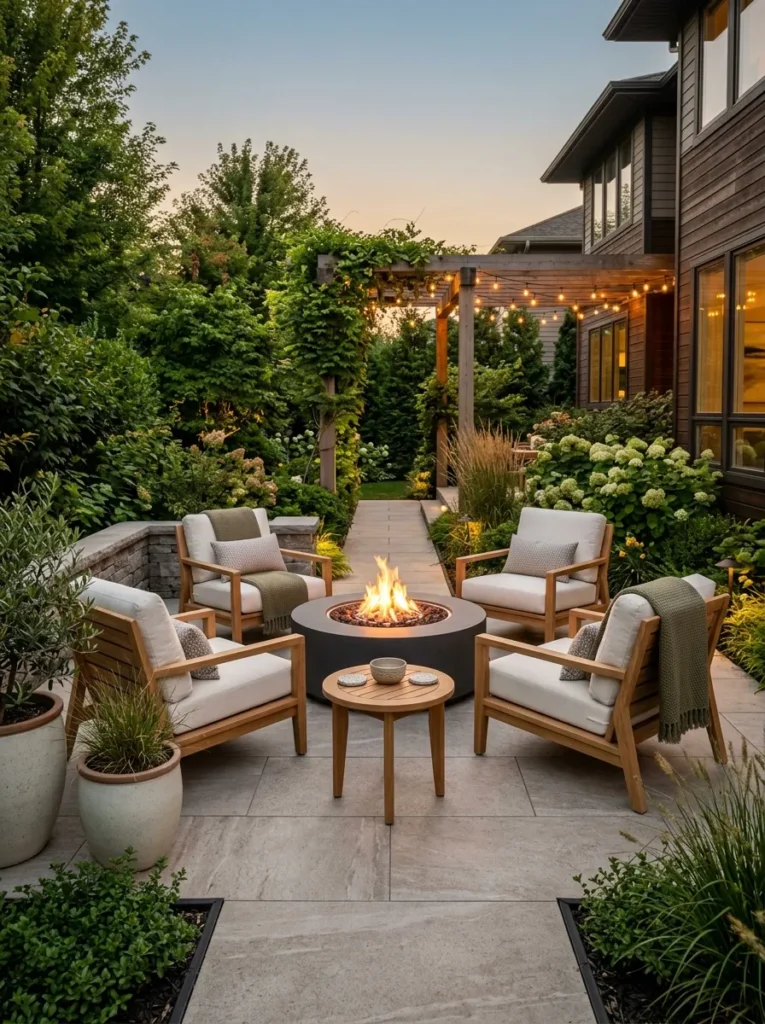 backyard fire pit lounge ideas for patios 2026