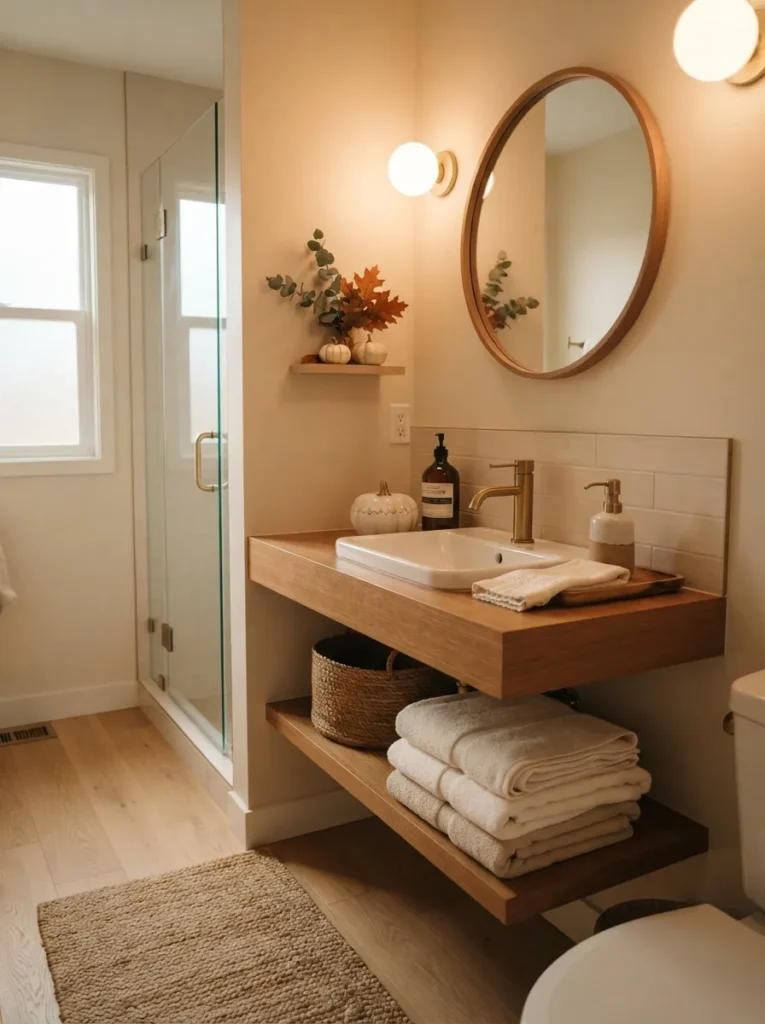 bathroom fall touches fall home decor idea modern