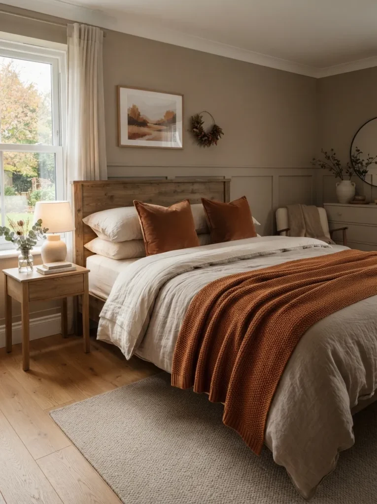 bedroom autumn bedding fall home decor idea 2026