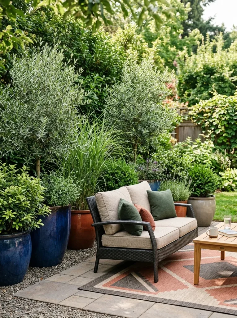container garden privacy cozy backyard idea modern