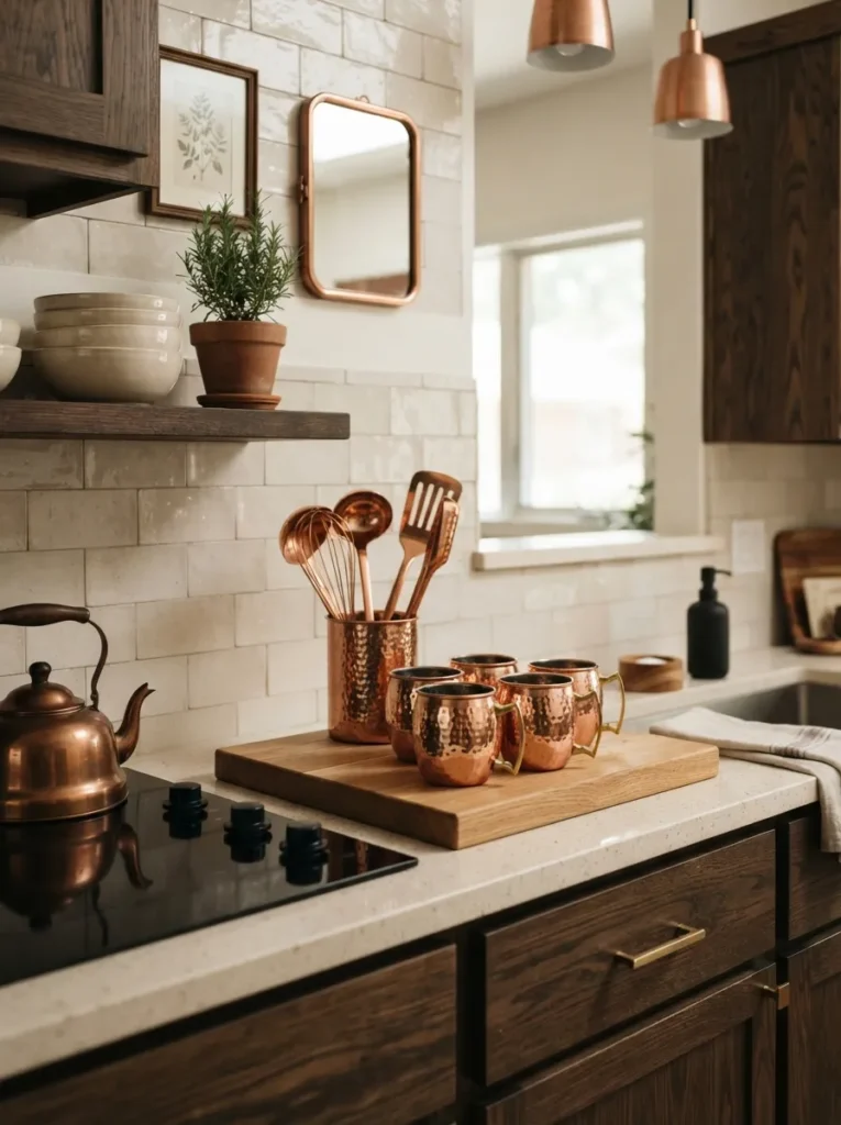 copper kitchen details fall home decor idea 2026