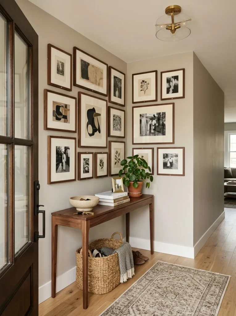Corner Wall Gallery Ideas for Entryways