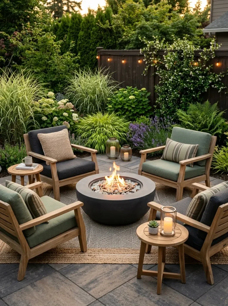 cozy backyard ideas with firelight for warm evenings 2026