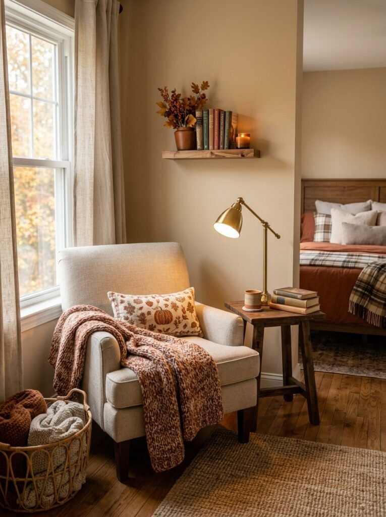 cozy reading nooks fall bedroom decor idea modern