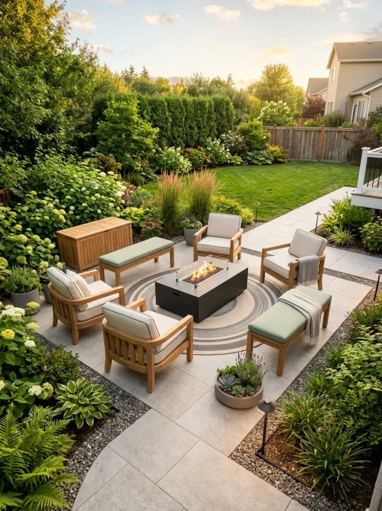 family friendly fire pit backyard fire pit lounge idea 2026