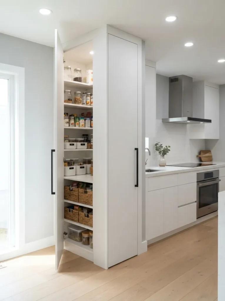 hidden corner pantry cabinet corner kitchen pantry idea modern