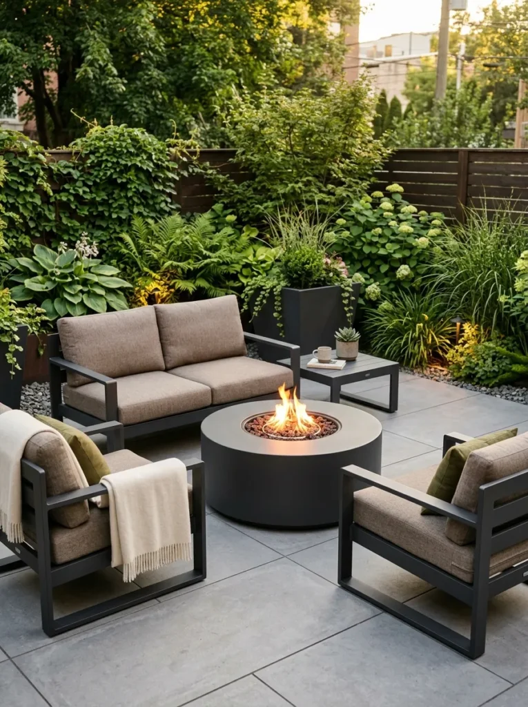 low profile lounge backyard fire pit lounge idea 2026