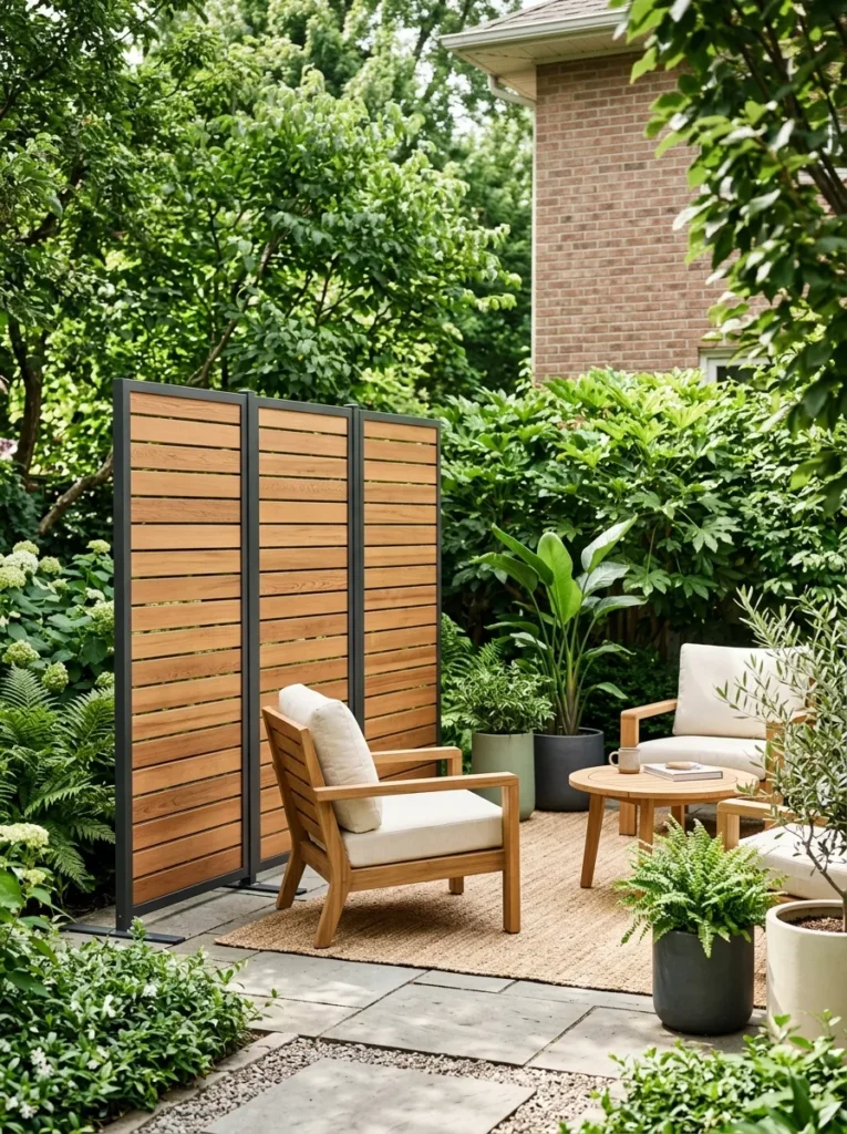 portable privacy screens cozy backyard idea modern