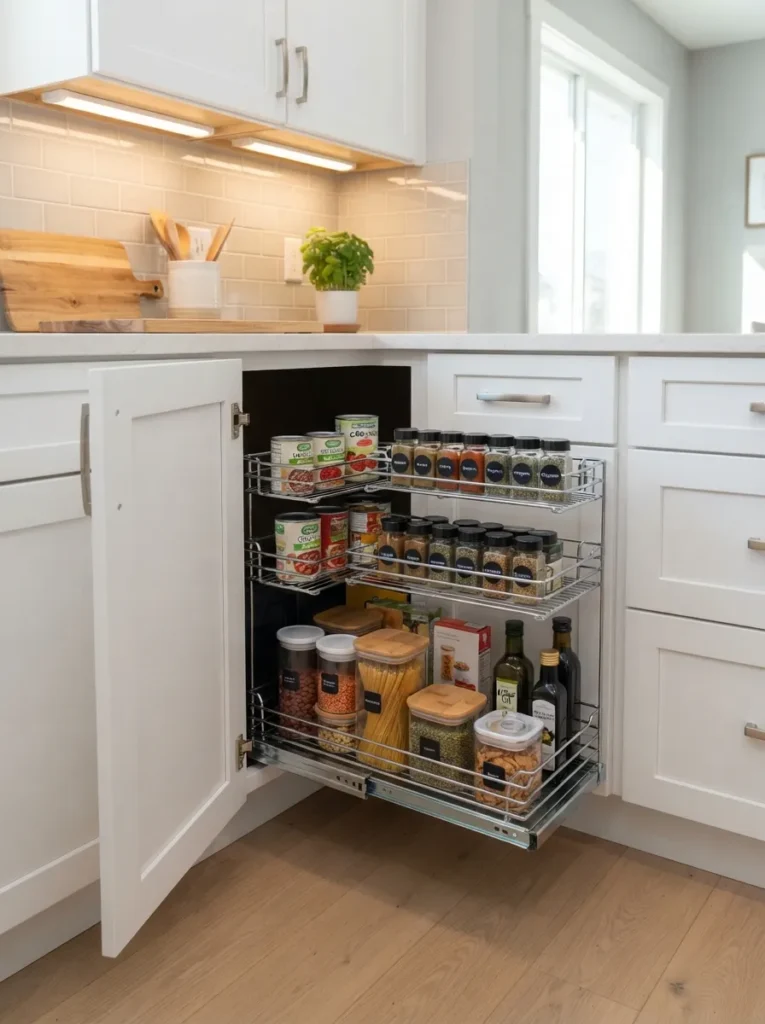 pull out pantry rack corner kitchen pantry idea modern