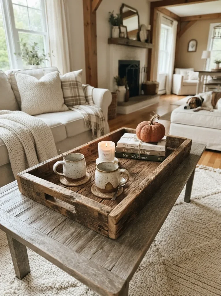 rustic wood trays fall home decor idea modern